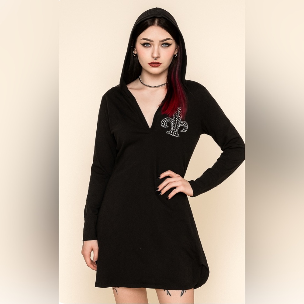 ANKH Fleur-de-Lis Hoodie Dress L